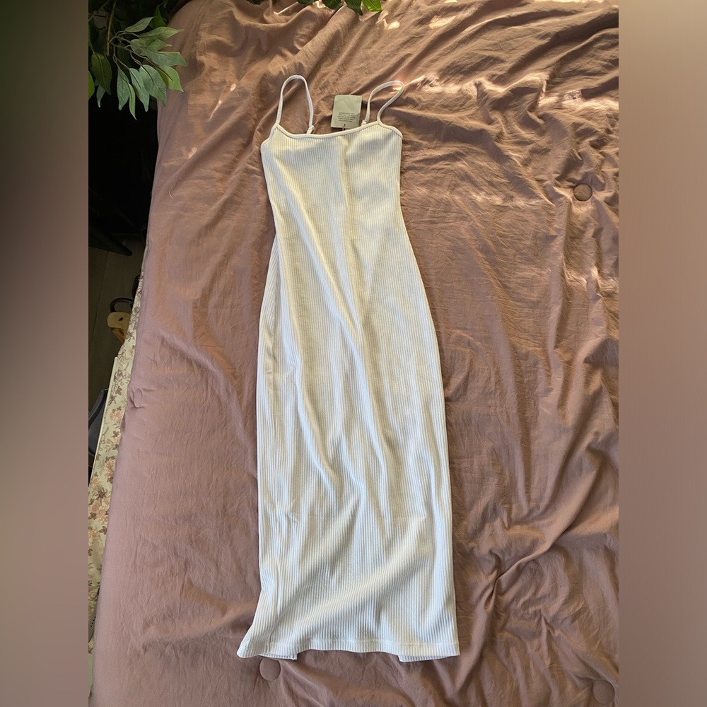 White savage x Fenty bodycon midi dress